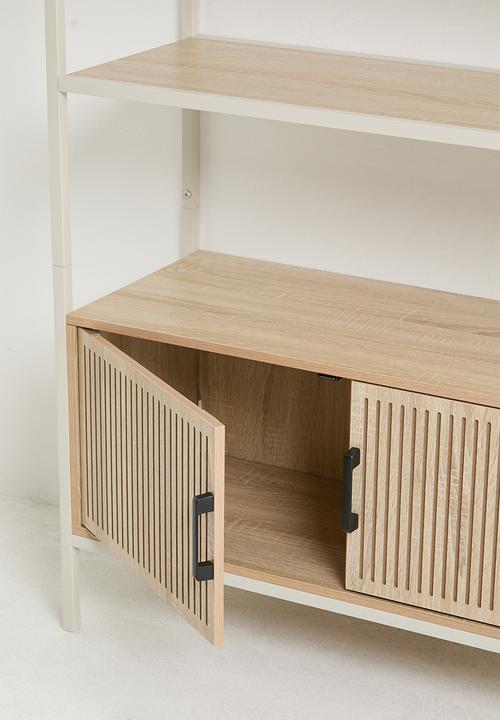 H&S - Fluted shelf - white/natural