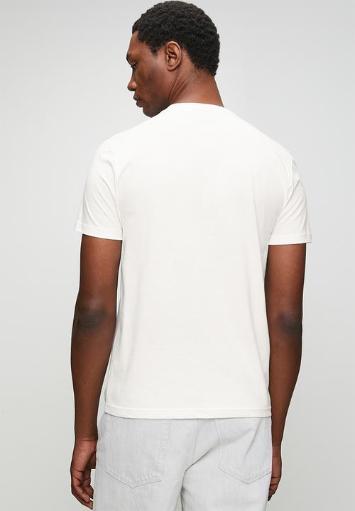 POLO - Mens crew neck printed short sleeve tee - white