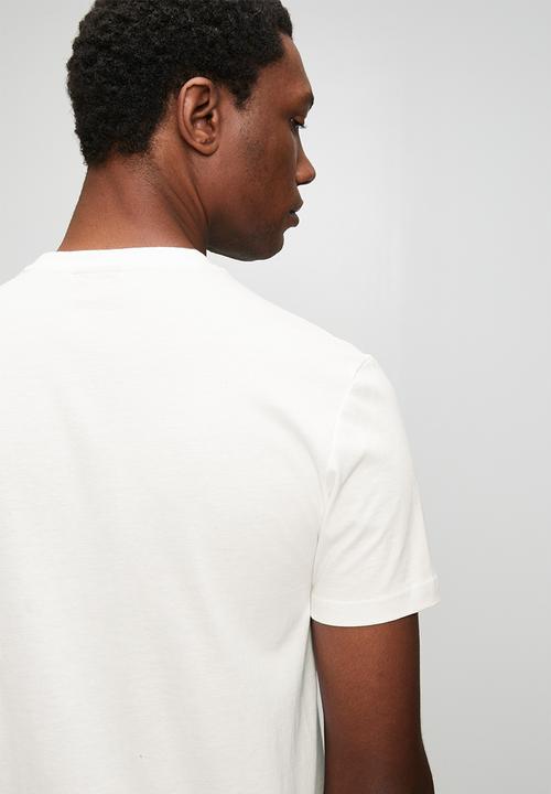 POLO - Mens crew neck printed short sleeve tee - white