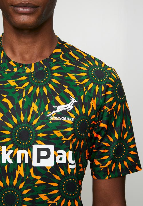 Nike - Springboks  Pre-Match Top  -Black/University Gold/Gorge Green/White