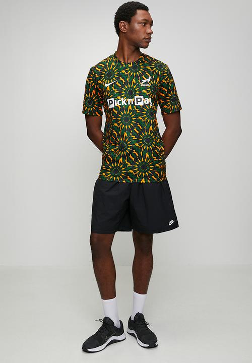 Nike - Springboks  Pre-Match Top  -Black/University Gold/Gorge Green/White