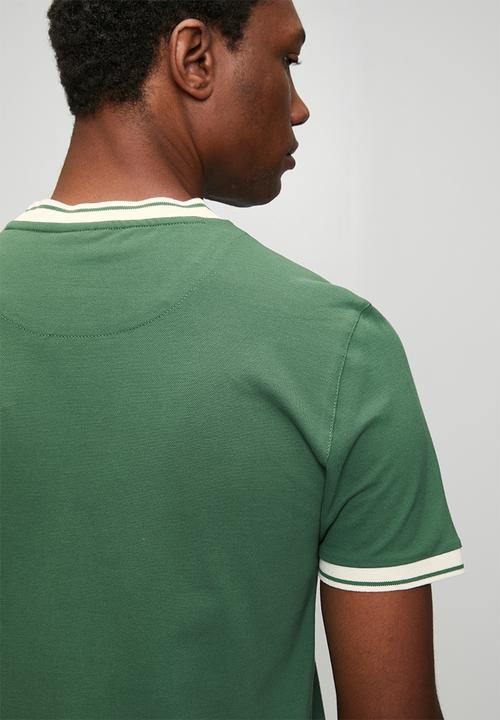 POLO - Mens sport short sleeve contrast rib tee - Green