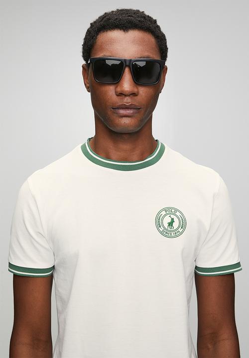 POLO - Mens sport short sleeve contrast rib tee - White