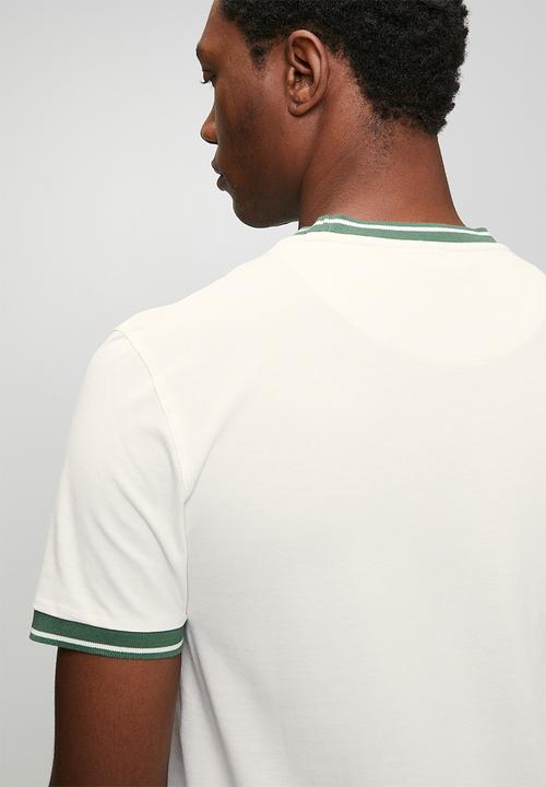 POLO - Mens sport short sleeve contrast rib tee - White