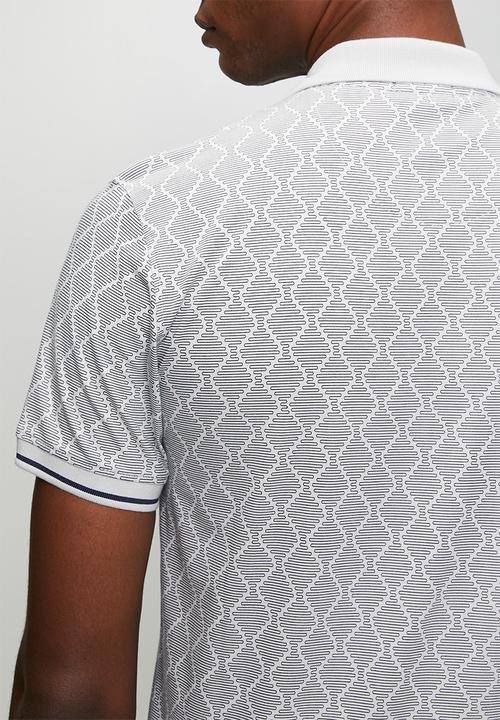 POLO - Mens geometric pima printed short sleeve golfer - grey