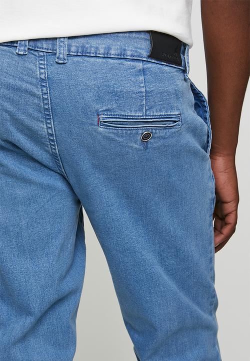 POLO - Mens slim original fit ¼ slant denim - blue