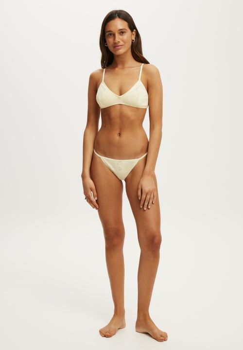 Cotton On - Cotton Pointelle G String Brief - Banana Whip