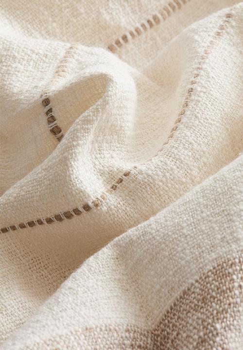 H&M - Linen-blend blanket - beige/cream