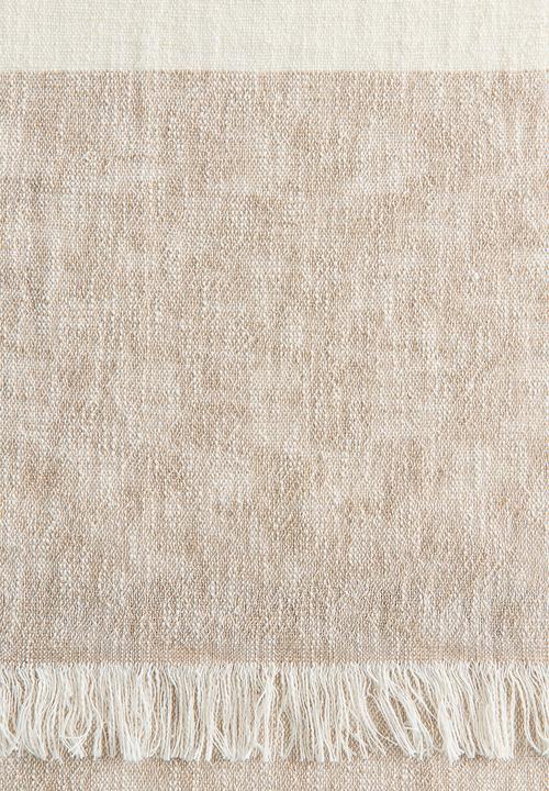 H&M - Linen-blend blanket - beige/cream