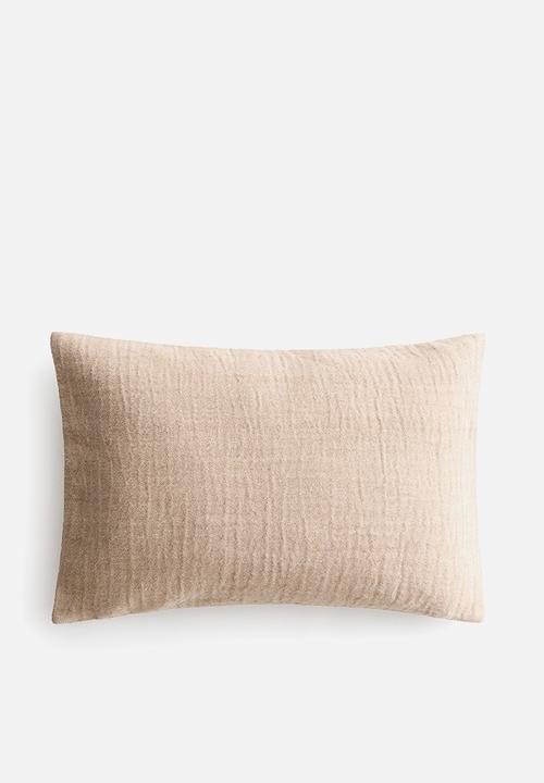H&M - Jacquard-weave cushion cover - light beige/floral