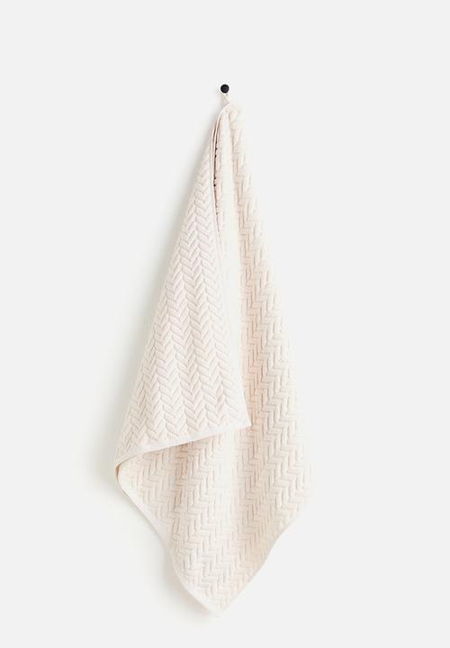 H&M - Textured bath towel - cream