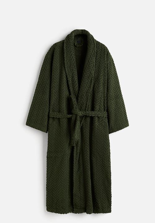 H&M - Textured dressing gown - dark green