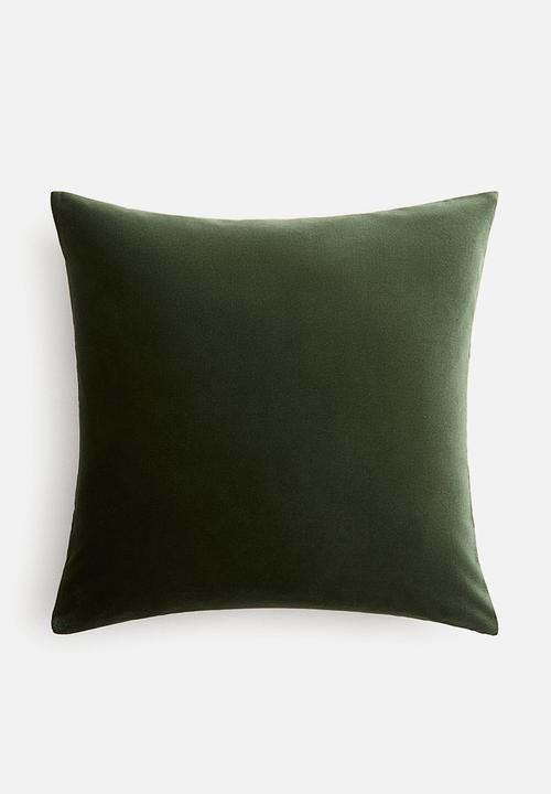 H&M - Cotton velvet cushion cover - dark green