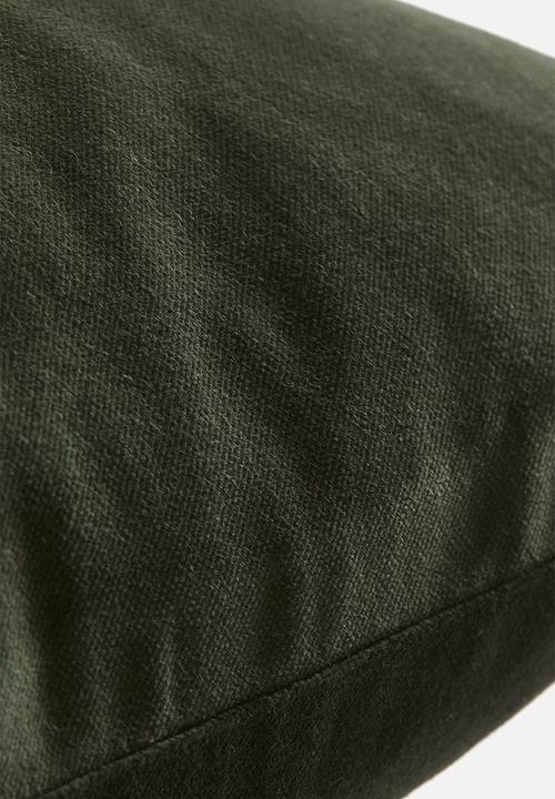 H&M - Cotton velvet cushion cover - dark green