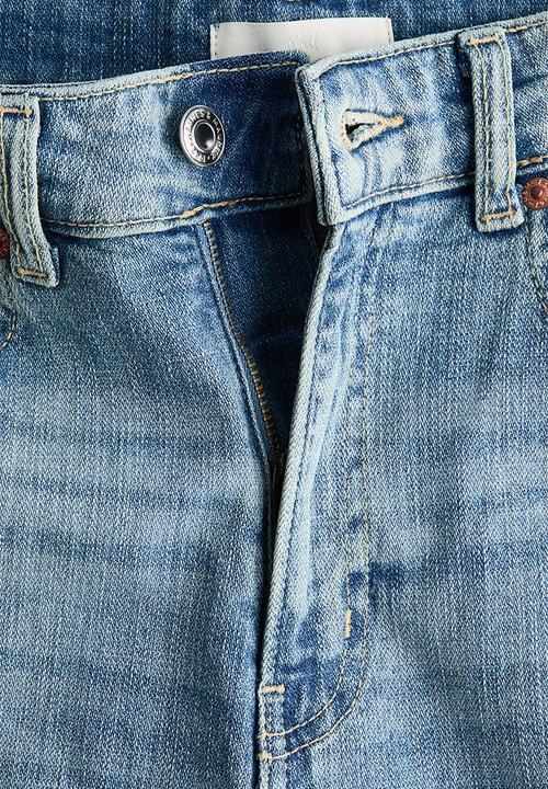 H&M - Wide high waist jeans - light denim blue