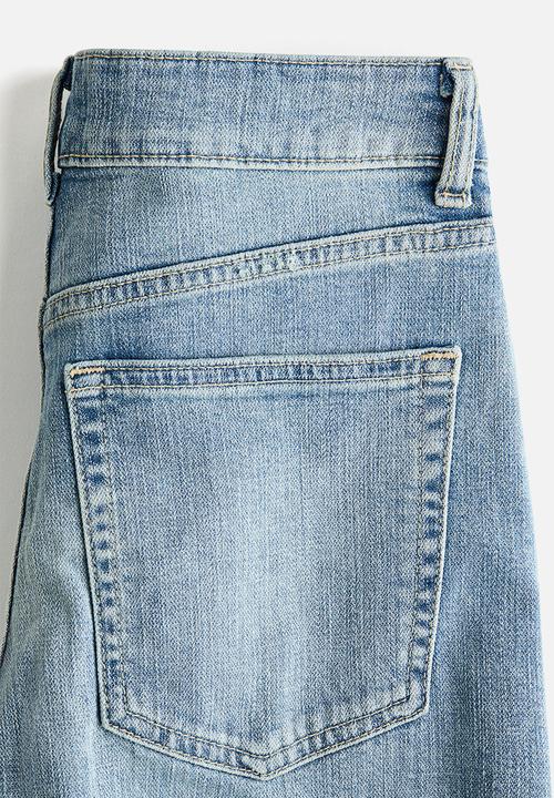 H&M - Wide high waist jeans - light denim blue