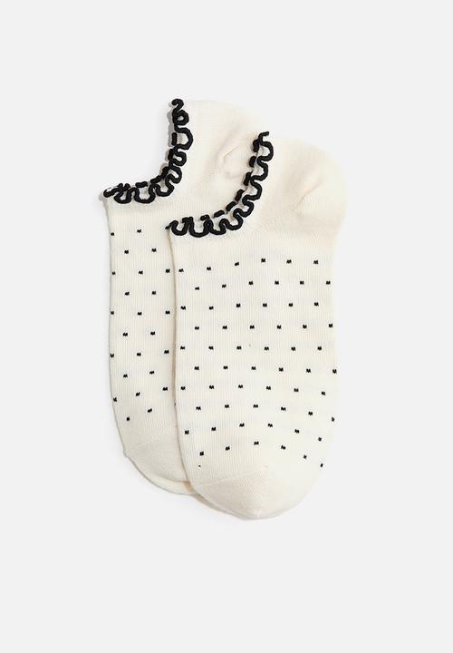 H&M - 5-Pack shaftless socks - cream/black