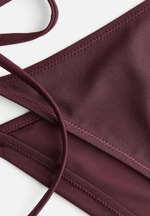 H&M - Tie tanga bikini bottoms - plum purple