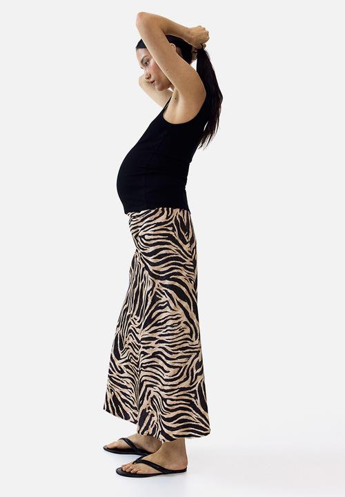 H&M - Mama midi skirt - beige/zebra print