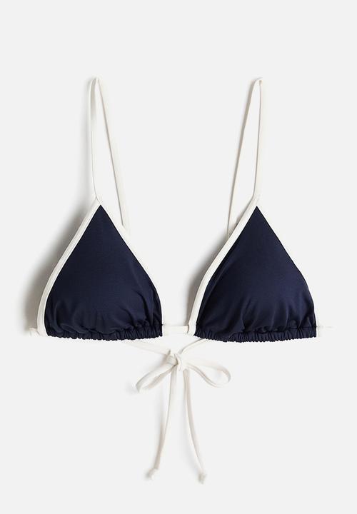 H&M - Padded triangle bikini top - navy blue