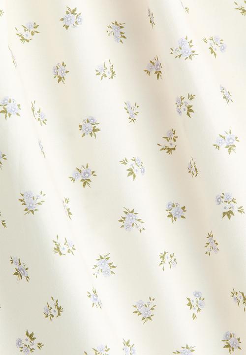H&M - Tie-strap cotton dress - cream/floral