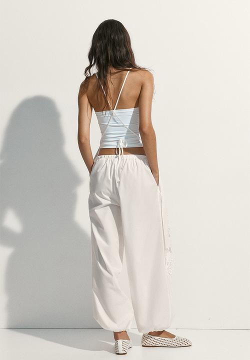H&M - Cotton balloon trousers - ivory