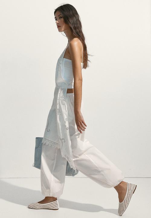 H&M - Cotton balloon trousers - ivory