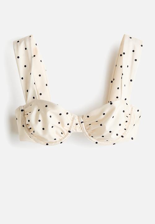 H&M - Balconette bikini top - cream/spotted