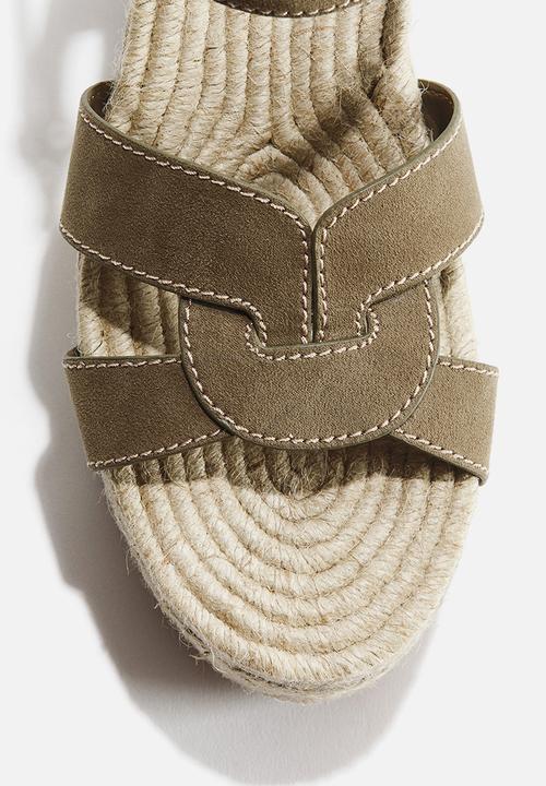 H&M - Wedge-heeled espadrilles - khaki green