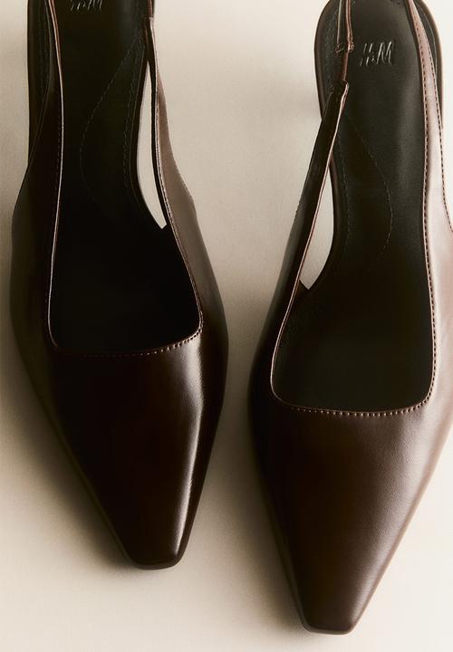 H&M - Kitten-heeled slingbacks - dark brown