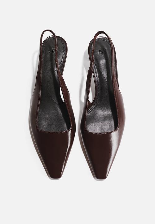 H&M - Kitten-heeled slingbacks - dark brown