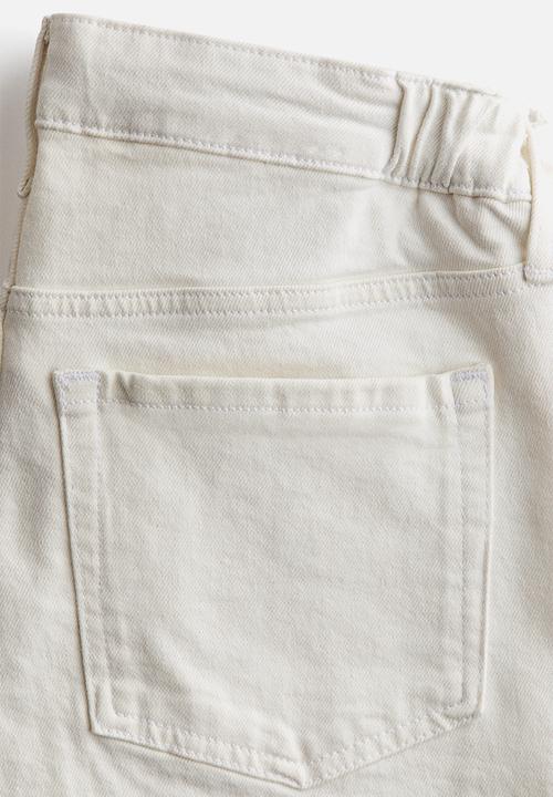 H&M - Mama wide low waist ankle jeans - white