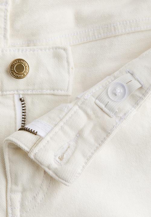 H&M - Mama wide low waist ankle jeans - white