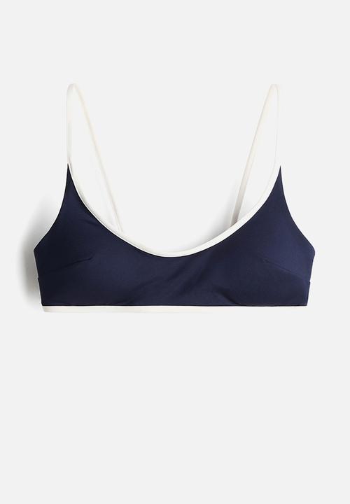 H&M - Padded bikini top - navy blue