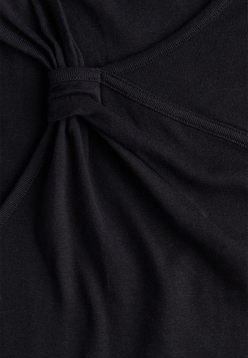 H&M - Link-detail cotton top - black
