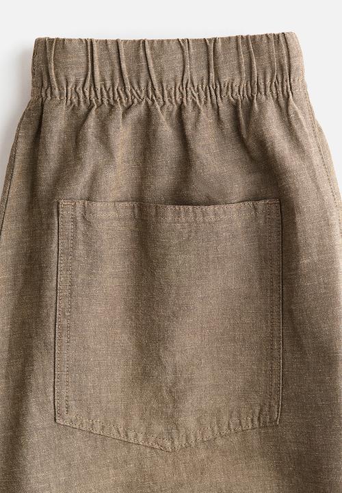 H&M - Straight drawstring trousers - dark beige