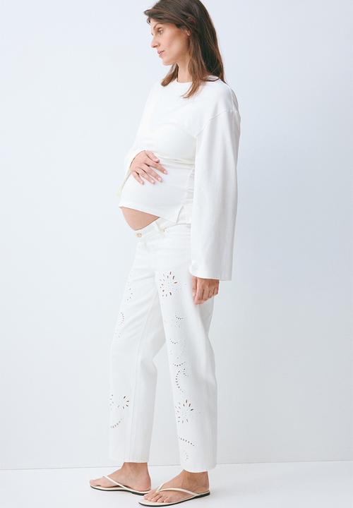 H&M - Mama straight ankle jeans - white