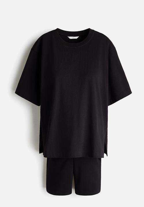 H&M - Mama 2-piece cotton jersey set - black