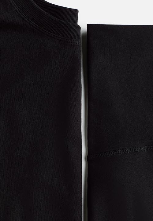 H&M - Mama 2-piece cotton jersey set - black