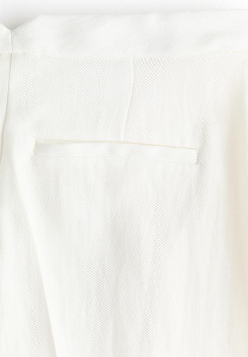 H&M - Wide tailored trousers - ivory