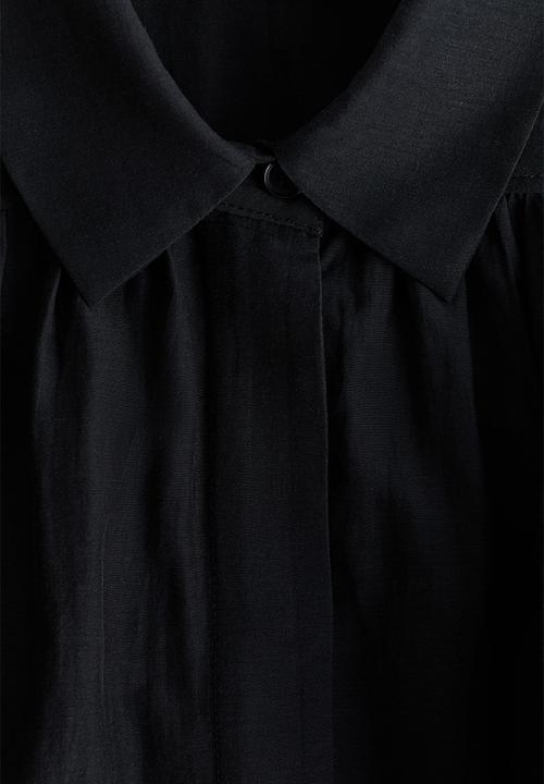H&M - Gathered blouse - black