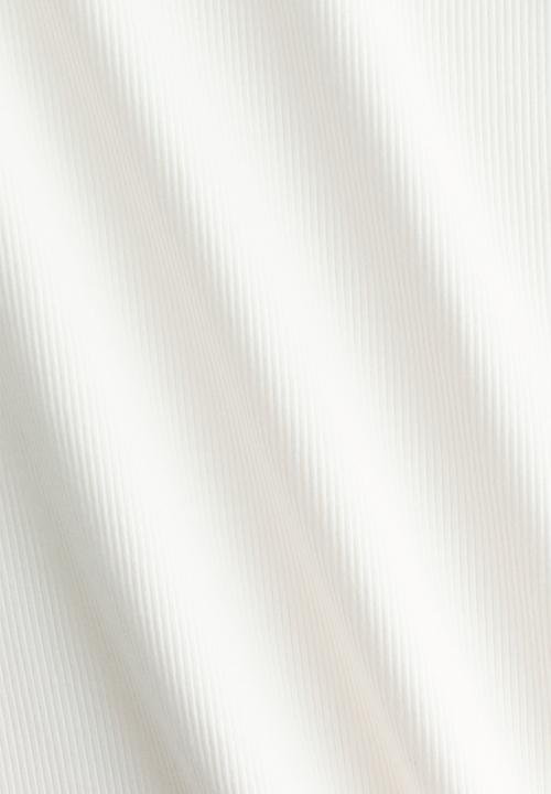 H&M - Ribbed v-neck vest top - cream