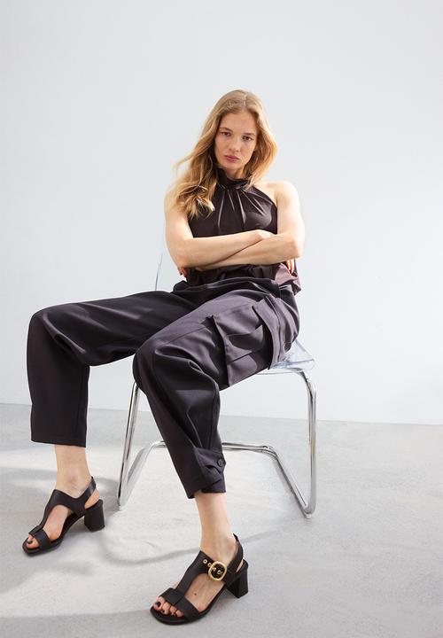 H&M - Block-heeled sandals - dark brown
