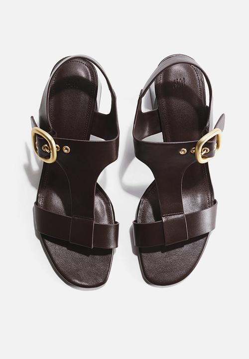 H&M - Block-heeled sandals - dark brown