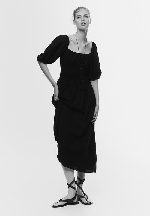 H&M - Smocked-waist dress - black