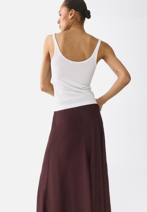 H&M - Viscose-blend maxi skirt - dark brown