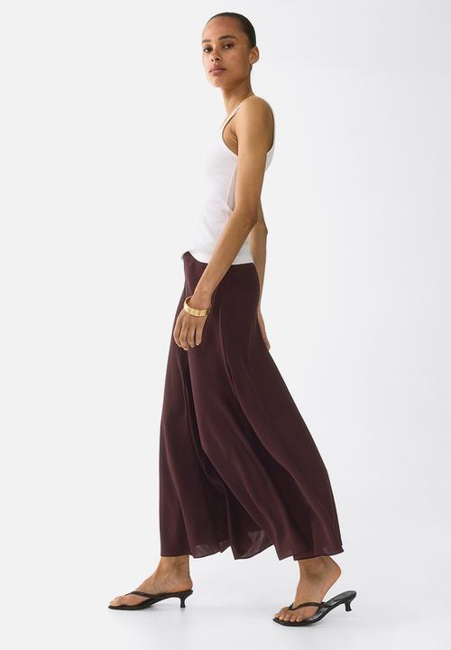 H&M - Viscose-blend maxi skirt - dark brown