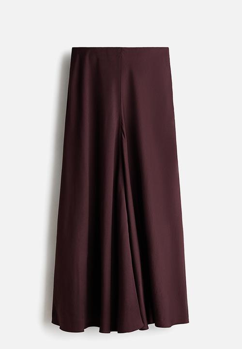 H&M - Viscose-blend maxi skirt - dark brown