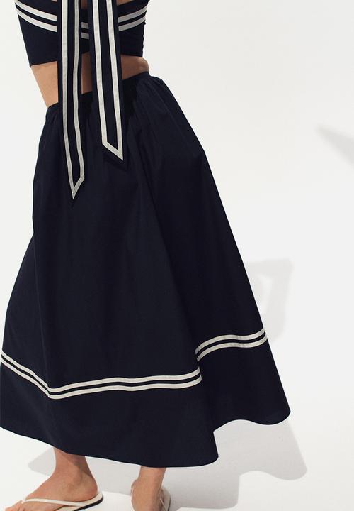 H&M - Loose-fit midi skirt - navy blue