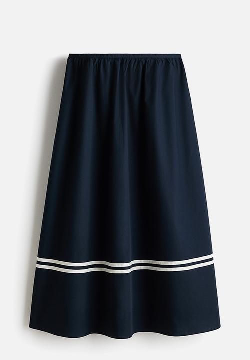 H&M - Loose-fit midi skirt - navy blue